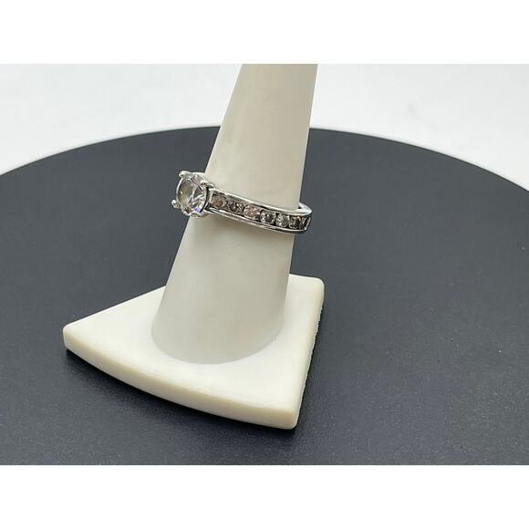 Ross Simons Vintage Sterling Silver Simulated Diamond CZ Engagement Ring Sz 8.25 - Picture 8 of 12